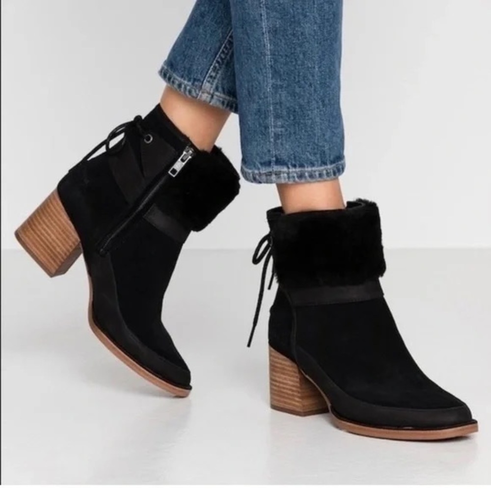 Used, very good condition UGG Kirke Stacked Heal Booties, size 7